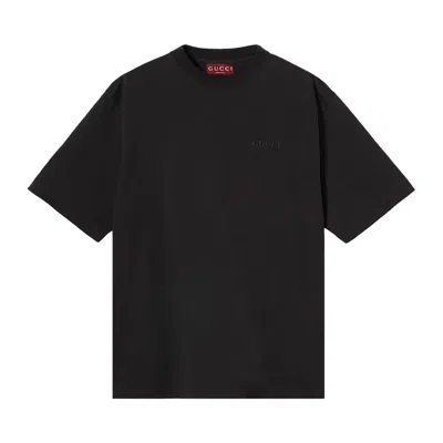 Pre-owned Gucci Embroidered Jersey T-shirt 'black' | Men's Size Xs