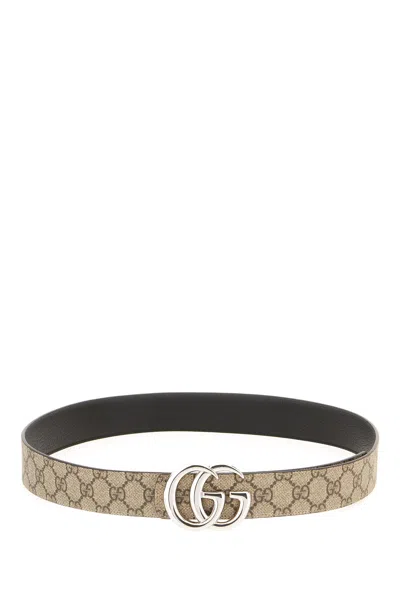 Gucci Embroidered Leather Belt In Brown