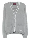 Gucci V-necked Cardigan Front Pockets In Gray