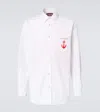 Gucci Embroidered Logo Cotton Poplin Shirt In White