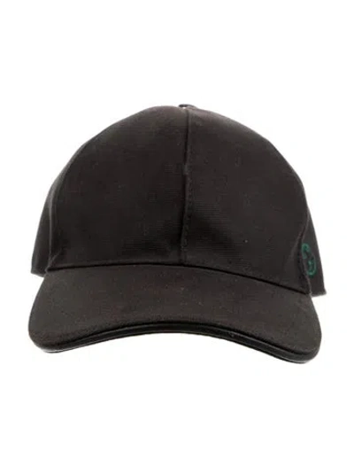 Pre-owned Gucci Embroidered Logo Hat In Black