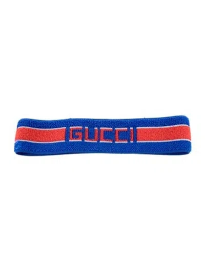 Pre-owned Gucci Embroidered Logo Headband  W/tags In Multi