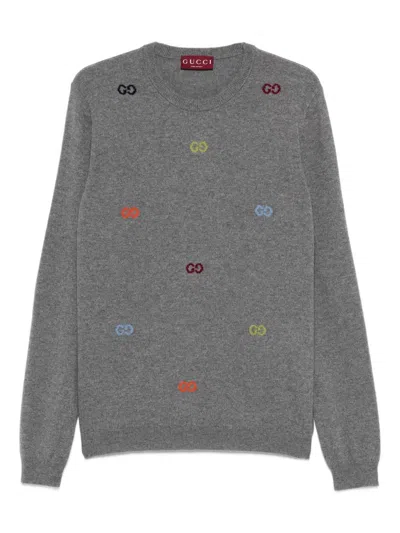 GUCCI GUCCI EMBROIDERED LOGO KNITWEAR