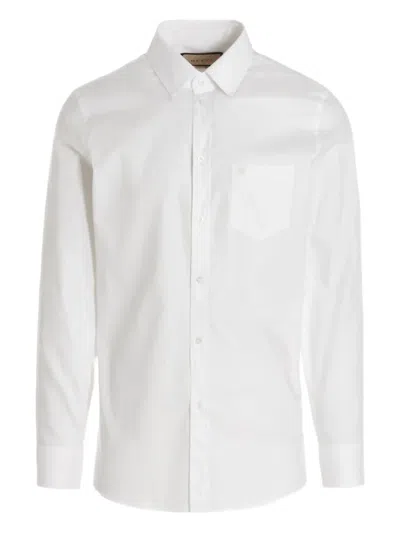 Gucci Logo Shirt Featuring Button-down Collar In White