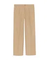 Gucci Embroidered-logo Straight Trousers In Nude