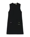 Gucci Embroidered-logo Wool Dress In Black