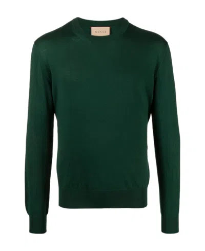 GUCCI GUCCI LOGO EMBROIDERED KNIT SWEATER
