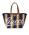 Gucci Embroidered Medium Canvas Tote Bag