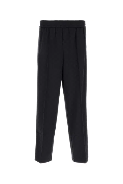 Gucci Embroidered Nylon Blend Joggers In Black