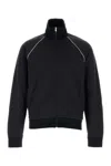 Gucci Navy Blue Gg Nylon And Jersey Zip Jacket In Navy
