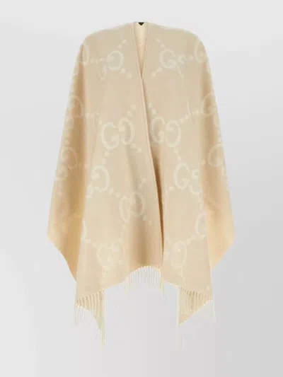 Gucci Gg Wool Poncho In White