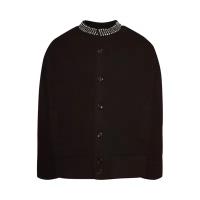 Pre-owned Gucci Embroidered Rib Stitch Cardigan 'chocolate Brown' | Men's Size Xxl