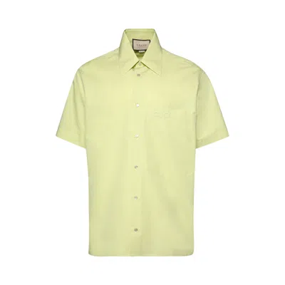 Pre-owned Gucci Embroidered Shirt 'new Lime Green' | Men's Size 50