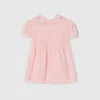 Gucci Embroidered Silk Dress In Pink