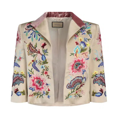 Pre-owned Gucci Embroidered Silk Duchess Jacket 'multicolor' | Multi-color | Men's Size 48