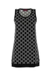 Gucci Women Embroidered Stretch Wool Blend Mini Dress In Multi
