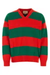 Gucci Embroidered Stretch Wool Blend Sweater