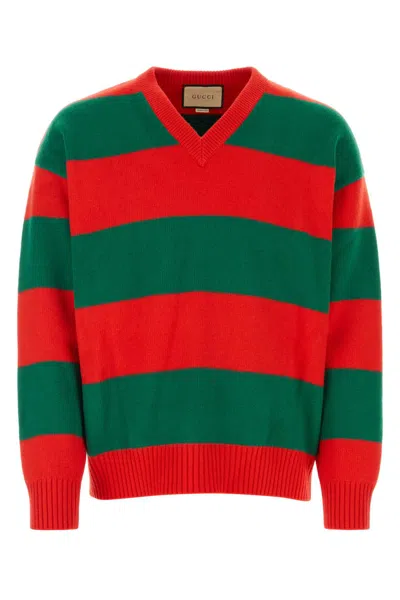 Gucci Embroidered Stretch Wool Blend Sweater
