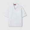 Gucci Embroidered Striped Cotton Shirt In White