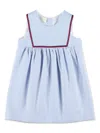 Gucci Embroidered Striped Dress In Blue