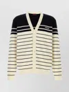 Gucci Embroidered Stripes Cotton Cardigan
