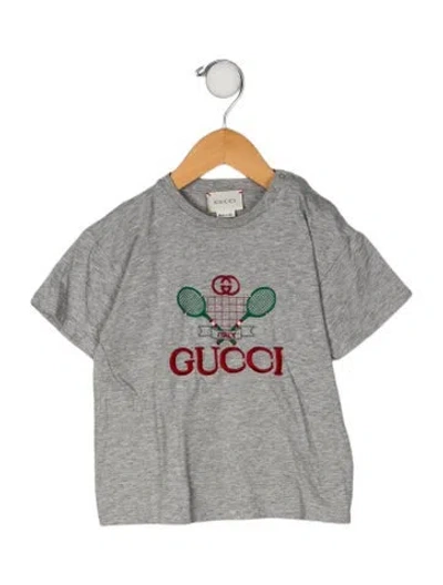 Pre-owned Gucci Babies' Embroidered T Shirt In Gray