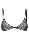 Gucci Embroidered Tulle Bra In Black