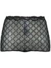 Gucci Sheer Fabric Culottes Lace Detailing In Black