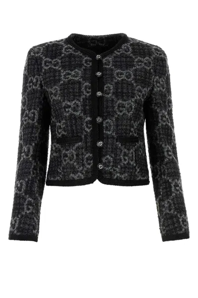 Gucci Gg Tweed Jacket In Printed