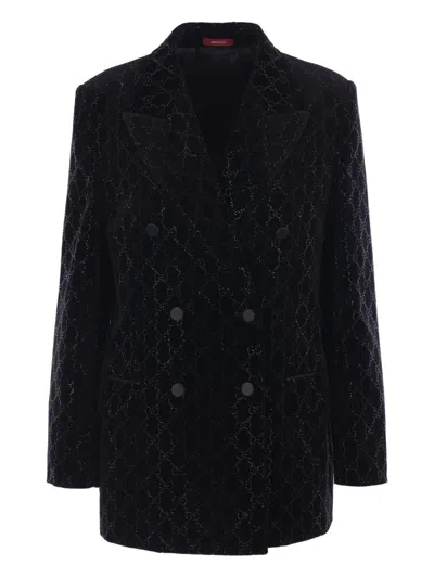 GUCCI GUCCI EMBROIDERED VELVET COAT
