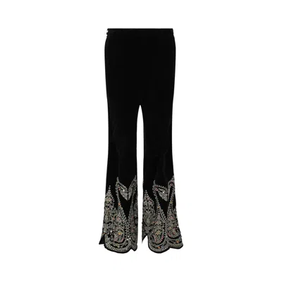 Pre-owned Gucci Embroidered Velvet Pants 'black' | Men's Size 46