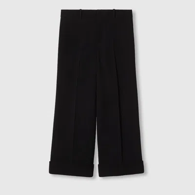 Gucci Embroidered Viscose Sable Pant In Black