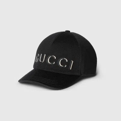 Gucci Embroidered Wool Baseball Hat In Black