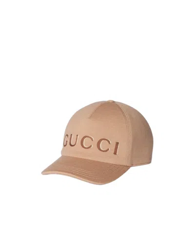 Gucci Embroidered Wool Baseball Hat In Brown