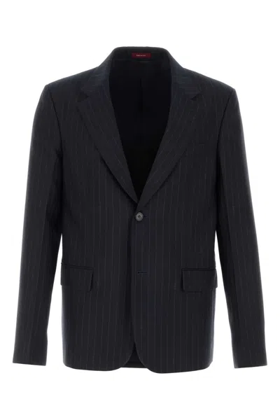 Gucci Embroidered Wool Blazer Long Sleeves Lapels In Black