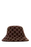 Gucci Embroidered Wool Blend Bucket Hat In Brown