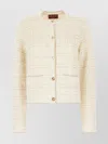 Gucci Embroidered Wool Blend Cardigan With Checked Pattern