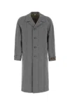 Gucci Long Houndstooth Wool Coat With Peaked Lapels
