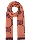 GUCCI EMBROIDERED WOOL BLEND SCARF