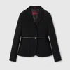 Gucci Embroidered Wool Bouclé Jacket In Black