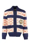 GUCCI GUCCI EMBROIDERED WOOL CARDIGAN