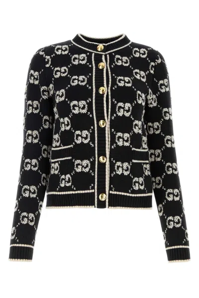 Gucci Embroidered Wool Cardigan In Multi