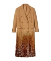 Gucci Brown Batavia Wool Coat With Embroidery In Camel