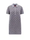 Gucci 'gg Shadow' Mini Polo Dress In Grey