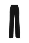 Gucci Charcoal Wool Wide-leg Pant In Black