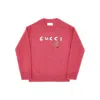 Gucci Embroidered Wool Sweater Kids In Pink