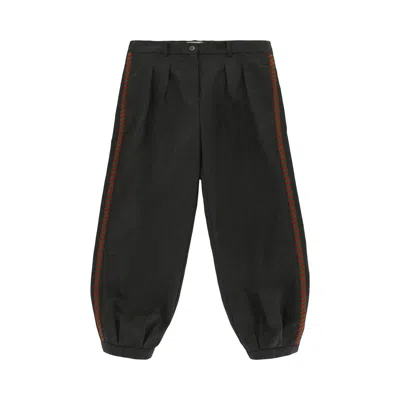 Pre-owned Gucci Embroidered Wool Trousers 'grey' | Kid's Size 10 In Gray