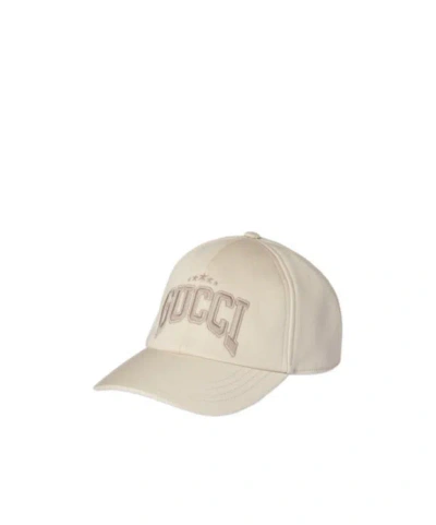 Gucci Embroidery Baseball Cap In Nude