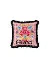 Gucci Embroidery Bouquet Decoration Pillow Pad In Pink