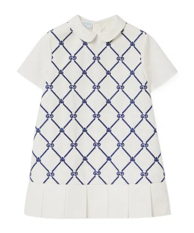 Gucci Embroidery Cotton Dress In White